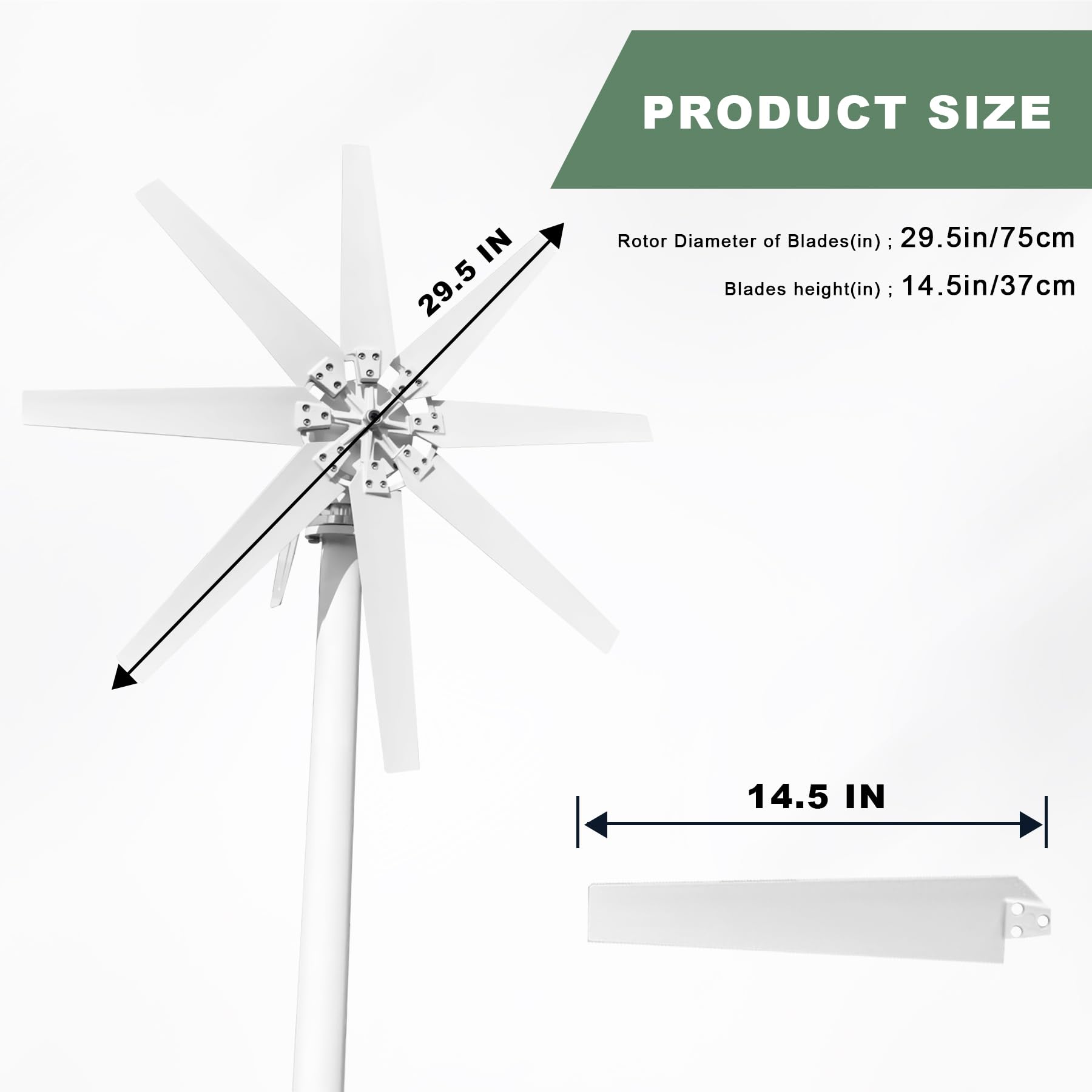 Smaraad 600W 12V Wind Turbine Generator, Wind Generator Kit with Charge Controller, Wind Power Generator for Marine, RV, Home, Windmill Generator Suit for Hybrid Solar Wind System