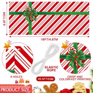 Hosuly 6.6 x 16ft Double Christmas Garage Door Banner Large Merry Christmas Hanging Backdrop Decorations Indoor Outdoor Christmas Garage Door Cover for Xmas Holiday Party (Candy Boxes Style)