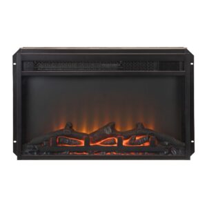 oelubby 23" electric fireplace insert heater stove with hearth flame, indoor freestanding recessed electric fireplace heater with remote and overheating protection