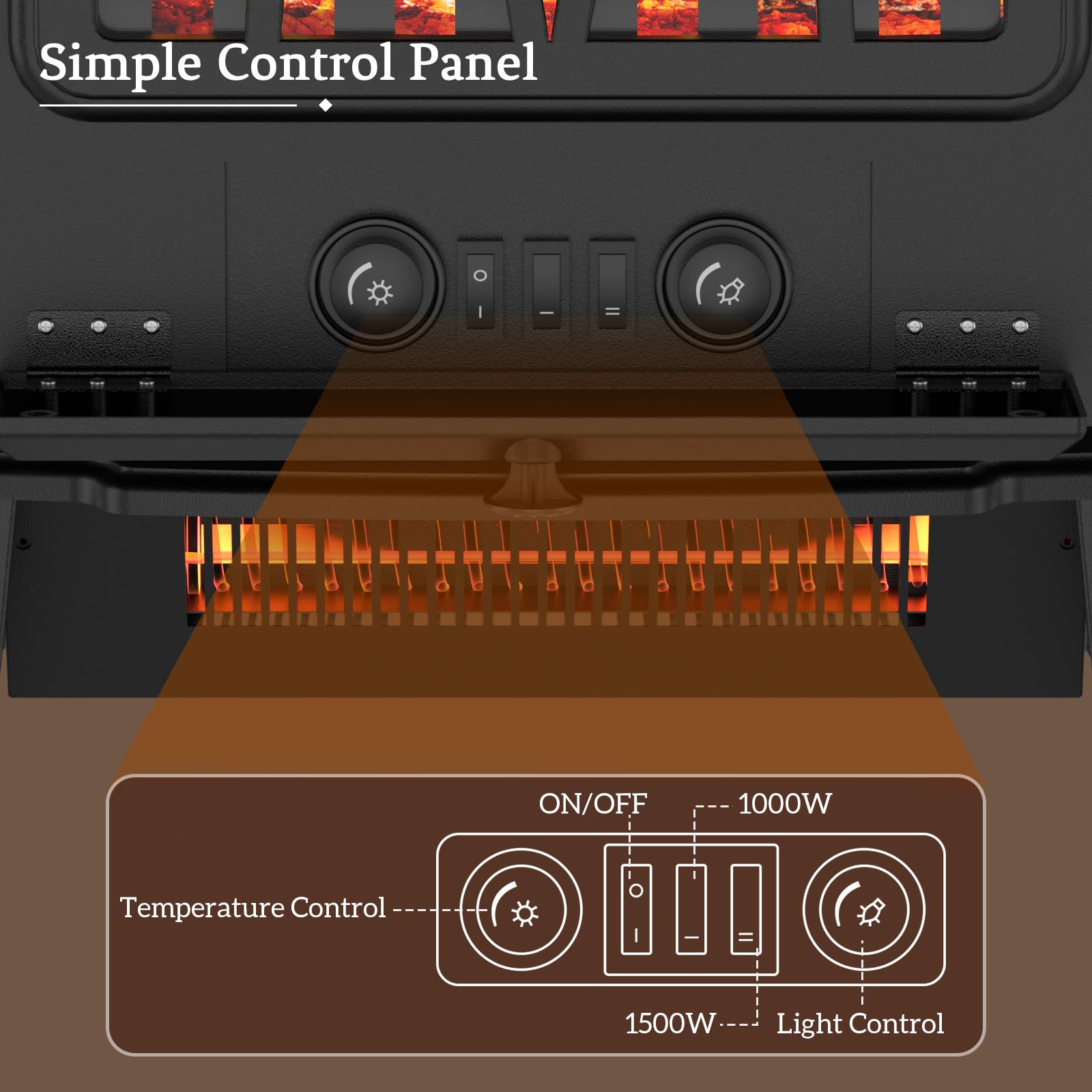 23" Electric Fireplace Heater Fireplace Stove