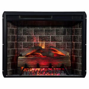 modern ember uptown 28" smart electric fireplace insert with remote control, compatible with alexa and google assistant - 1,000 sq ft electric heater with realistic flames and log set