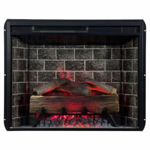 Modern Ember Uptown 28" Smart Electric Fireplace Insert with Remote Control, Compatible with Alexa and Google Assistant - 1,000 Sq Ft Electric Heater with Realistic Flames and Log Set