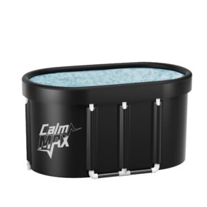 calmmax oval ice bath tub for athletes xl portable cold plunge tub for cold water therapy ice baths at home outdoor gym - 101 gal capacity (ib001 version)
