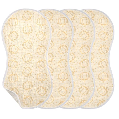 vvfelixl Pumpkins and Hearts Burp Cloths for Baby Boy Girls Baby Washcloths Burp Rags 1 Pack Beige