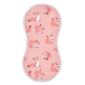 vvfelixl little cute squirrels burp cloths for baby boy girls baby washcloths burp rags 1 pack pink
