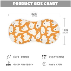 vvfelixl Muslin Burp Cloths Doodle Cute Ghosts Haloween Baby Washcloths for Baby Girl Boys 2 Pack Orange