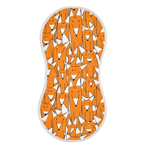 vvfelixl Muslin Burp Cloths Foxes Big Family Baby Washcloths for Baby Girl Boys 2 Pack Orange