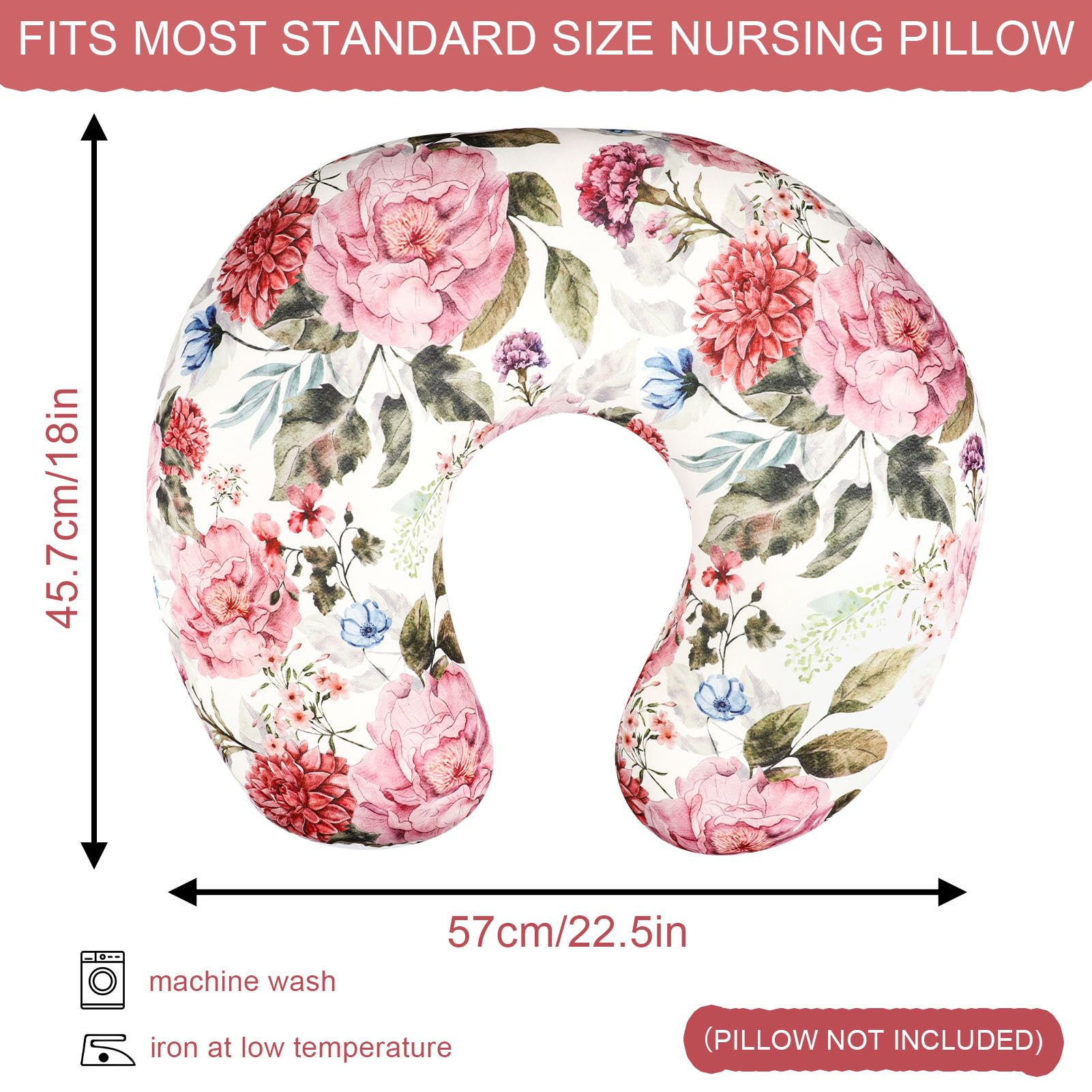 TANOFAR 2 Pack Nursing Pillow Cover Slipcover for Breastfeeding Pillows, Soft and Stretchy