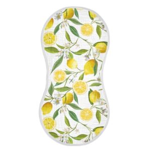 vvfelixl Muslin Burp Cloths Lemon Flowers Baby Washcloths for Baby Girl Boys 2 Pack White