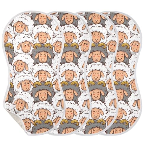vvfelixl Cute Sheep Burp Cloths for Baby Boy Girls Baby Washcloths Burp Rags 1 Pack