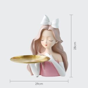 Girl Statue Home Decor Vase Resin Storage Tray Decoration Living Room Flower Vases Craft Living Room Decoration