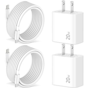 pixel 8/7/6/5/4/3 fast charger, 2pack 20w usb c charging block + 6ft usb c cable cord for google pixel 8/8 pro/7/7 pro/7a, 6a/6/pro, 5/4/3/2/xl, phone 15, galaxy, android phones