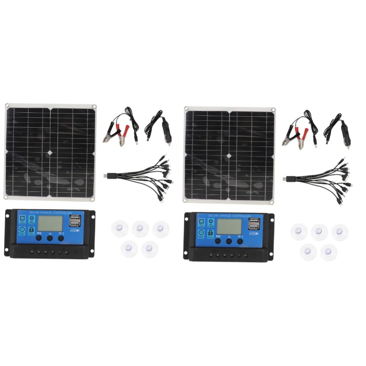 2 Sets Solar Panel Controller Set USB Batteries USB a Charger auto Battery crystalline Solar Panel Mono Solar Panel Solar Cell Panel with Controller eva Solar Charger car v5