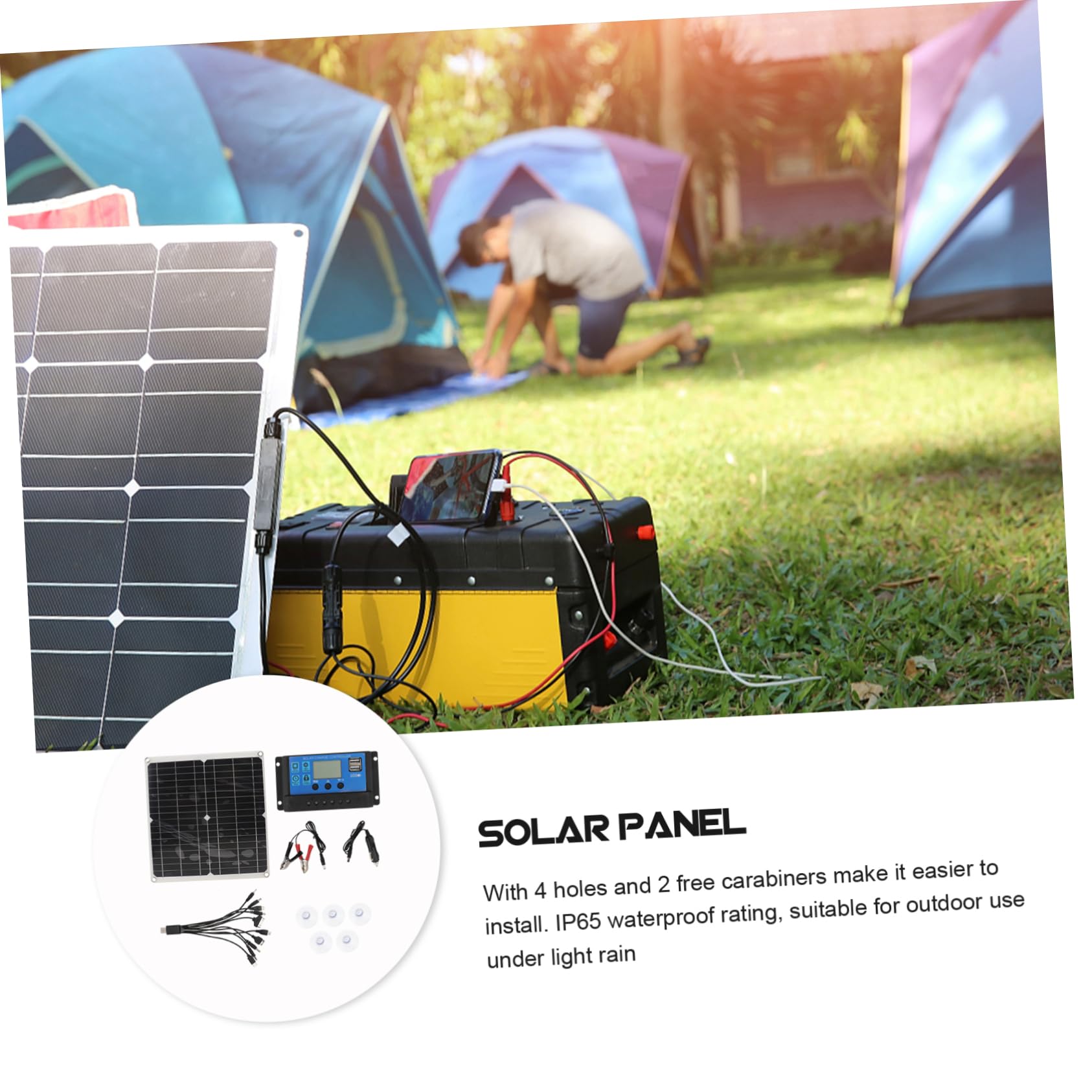 2 Sets Solar Panel Controller Set USB Batteries USB a Charger auto Battery crystalline Solar Panel Mono Solar Panel Solar Cell Panel with Controller eva Solar Charger car v5