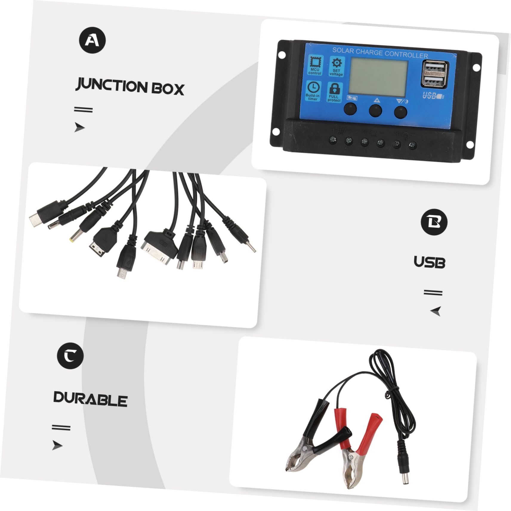 2 Sets Solar Panel Controller Set USB Batteries USB a Charger auto Battery crystalline Solar Panel Mono Solar Panel Solar Cell Panel with Controller eva Solar Charger car v5