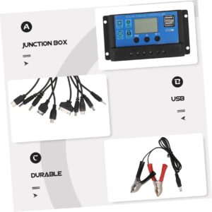 Yardenfun 1 Set Solar Panel Controller Set Solar Panel Charger with Controller Crystalline Solar Panel Solar Panels Monocrystalline Silicon Cell Micro Solar The Pet Components USB V5