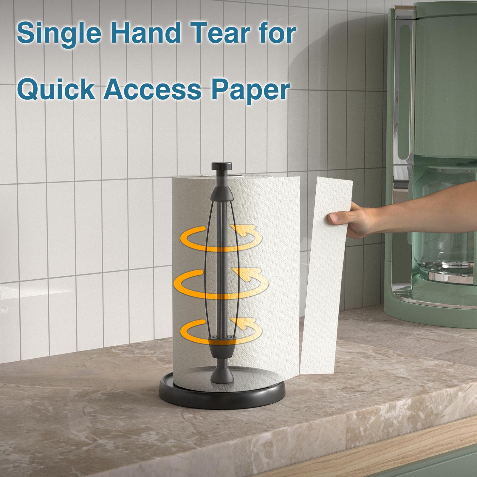 Swaitee Paper Towel Holder Under Cabinet, One Hand Tear Wall Mount Paper Towel Holder