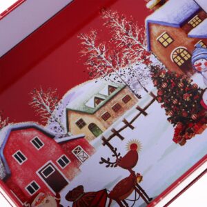 alipis christmas cookie tins jar with lid christmas food tin box santa claus candy tin containers for storing treat chocolate christmas wrapping party favor supplies