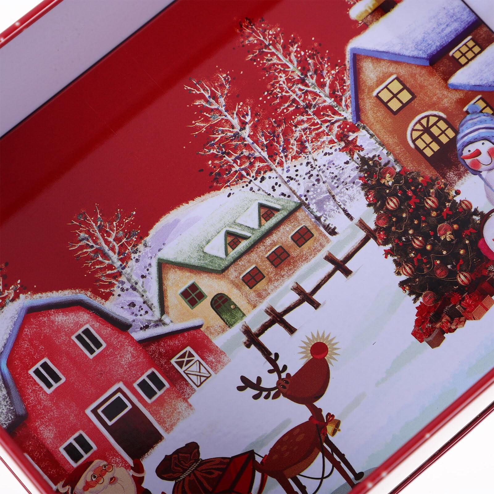 Alipis Christmas Cookie Tins Jar with Lid Christmas Food Tin Box Santa Claus Candy Tin Containers for Storing Treat Chocolate Christmas Wrapping Party Favor Supplies