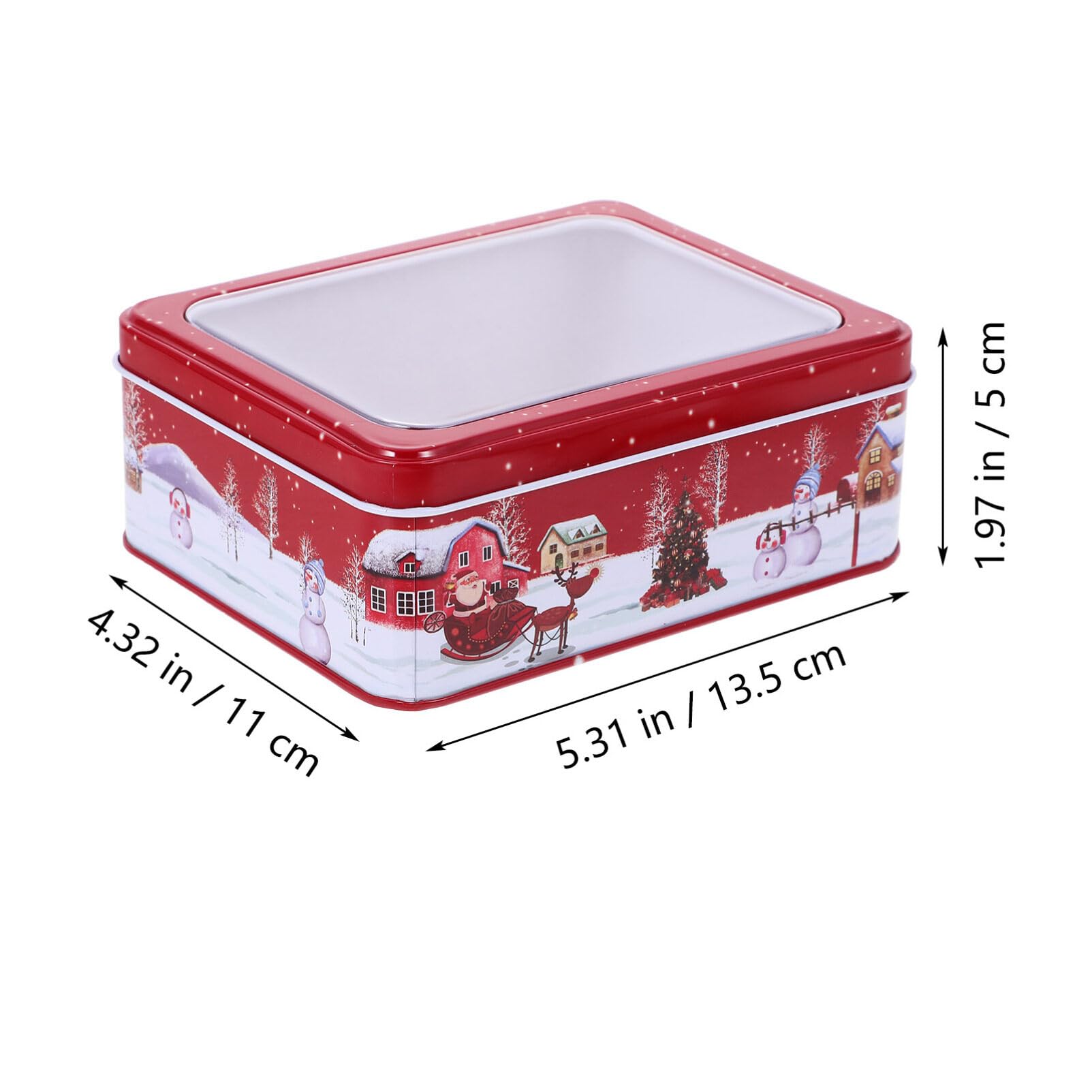 Alipis Christmas Cookie Tins Jar with Lid Christmas Food Tin Box Santa Claus Candy Tin Containers for Storing Treat Chocolate Christmas Wrapping Party Favor Supplies