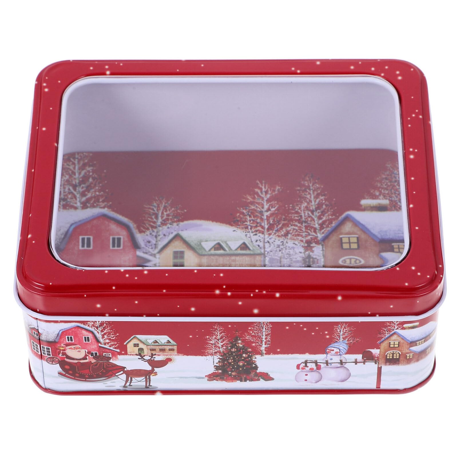 Alipis Christmas Cookie Tins Jar with Lid Christmas Food Tin Box Santa Claus Candy Tin Containers for Storing Treat Chocolate Christmas Wrapping Party Favor Supplies