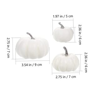 ORFOFE 1 Set Artificial Pumpkin Fake Pumpkin Ornament Fall Decorations Fall Autumn Pumpkin Simulation Pumpkin DIY White Pumpkin Halloween Home Decor Pumpkin Decor Wreath Desktop Foam