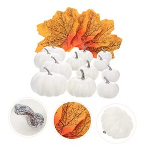 ORFOFE 1 Set Artificial Pumpkin Fake Pumpkin Ornament Fall Decorations Fall Autumn Pumpkin Simulation Pumpkin DIY White Pumpkin Halloween Home Decor Pumpkin Decor Wreath Desktop Foam