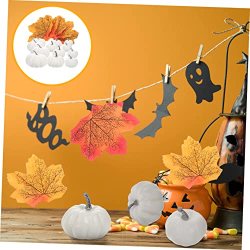 ORFOFE 1 Set Artificial Pumpkin Fake Pumpkin Ornament Fall Decorations Fall Autumn Pumpkin Simulation Pumpkin DIY White Pumpkin Halloween Home Decor Pumpkin Decor Wreath Desktop Foam