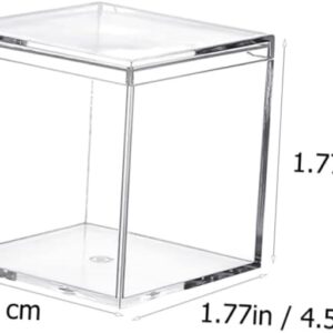 GLEAVI Clear Square Cube 60 Pcs Packing Box Candy Containers Party Candy Bag Party Gift Candy Cake Gift Container Candy Packaging Case Party Candy Storage Cases Seal Specimen Acrylic