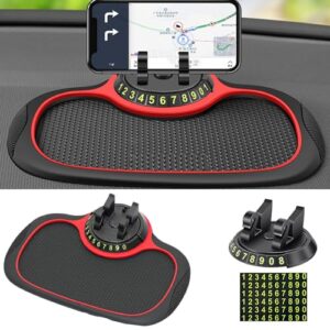 multifunction car anti-slip mat auto phone holder, universal multifunction car dashboard mat with phone holder in car, anti-slip universal phone holder with extra large pad for phones keys gadgets