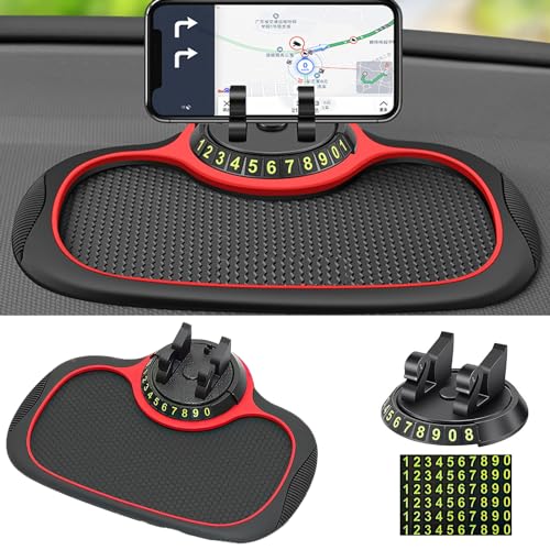 Multifunction Car Anti-Slip Mat Auto Phone Holder, Universal Multifunction Car Dashboard Mat with Phone Holder in Car, Anti-Slip Universal Phone Holder with Extra Large Pad for Phones Keys Gadgets