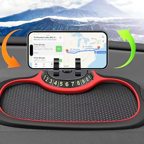 Multifunction Car Anti-Slip Mat Auto Phone Holder, Universal Multifunction Car Dashboard Mat with Phone Holder in Car, Anti-Slip Universal Phone Holder with Extra Large Pad for Phones Keys Gadgets