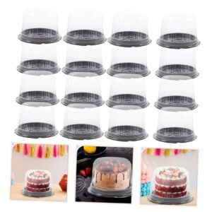 MAGICLULU 80 Pcs Packing Box Cake Box Cheese Cakes Cheesecakes Cheesecake Carrier Single Cake Holders Muffin Foam Cooler Cupcake Takeout Container Mini Cakes Chiffon Individual Round Plastic