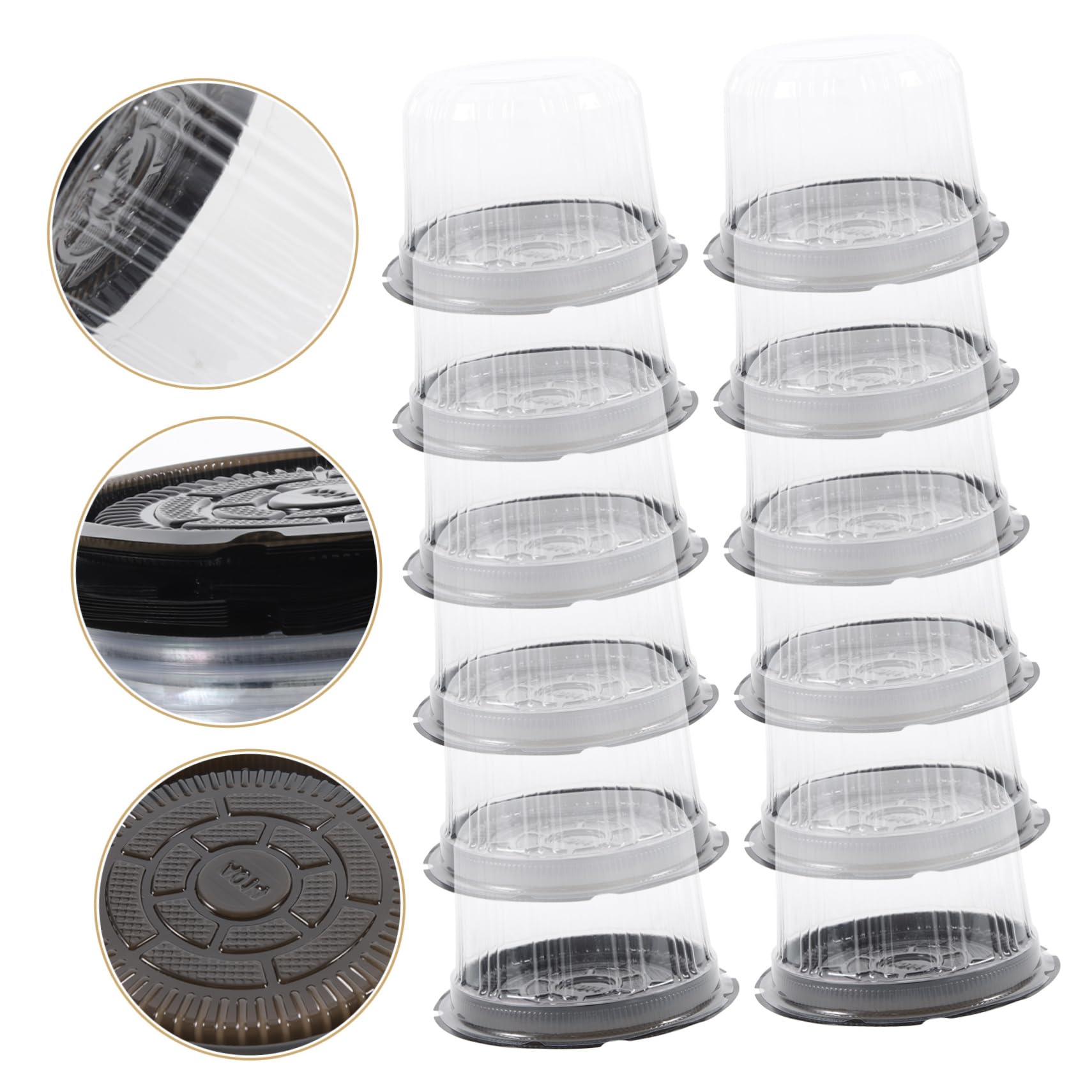 MAGICLULU 80 Pcs Packing Box Cake Box Cheese Cakes Cheesecakes Cheesecake Carrier Single Cake Holders Muffin Foam Cooler Cupcake Takeout Container Mini Cakes Chiffon Individual Round Plastic