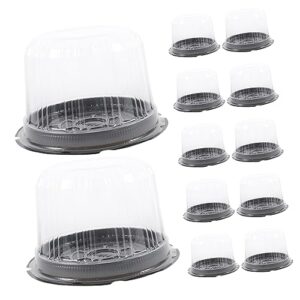 magiclulu 60 pcs packing box cake box cake transporter clear muffin single container foam cooler single cake holders cake container with lid cheese cakes pastry individual salad plastic