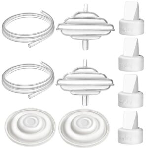 pumpmom pump parts compatible with spectra and motif, replacement duckbill valves, tubes and silicone membrane for spectra s2 spectra s1 9 plus and sg breastpumps