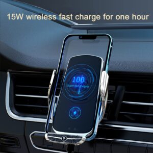 Fast Wireless Charger for Car - Phone Charging Holder with Auto Clamping - Fast Charging Car Mount - Magnetic Charger Mobile Phone Bracket - Wireless Charger for Car - Strong