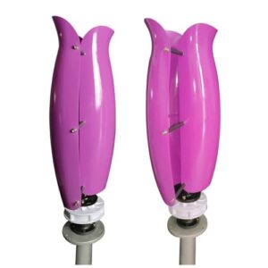 OLONETO 5KW Tulip Type Wind Turbine 12v 24v 48v Vertical Axis Wind Turbine Set Breeze Start Wind and Solar Complementary Power Generation System (Color : Purple, Size : 48V)