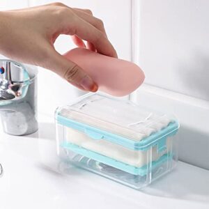 ZzzaNa Soap Dish Soap Dish Multifunctional Soap Dish Hands Free Foaming Draining Bar Holder Grid Tray Storage Box Cleaning Tool for Bathroom Accessories Bathroom Soap Dish Soap