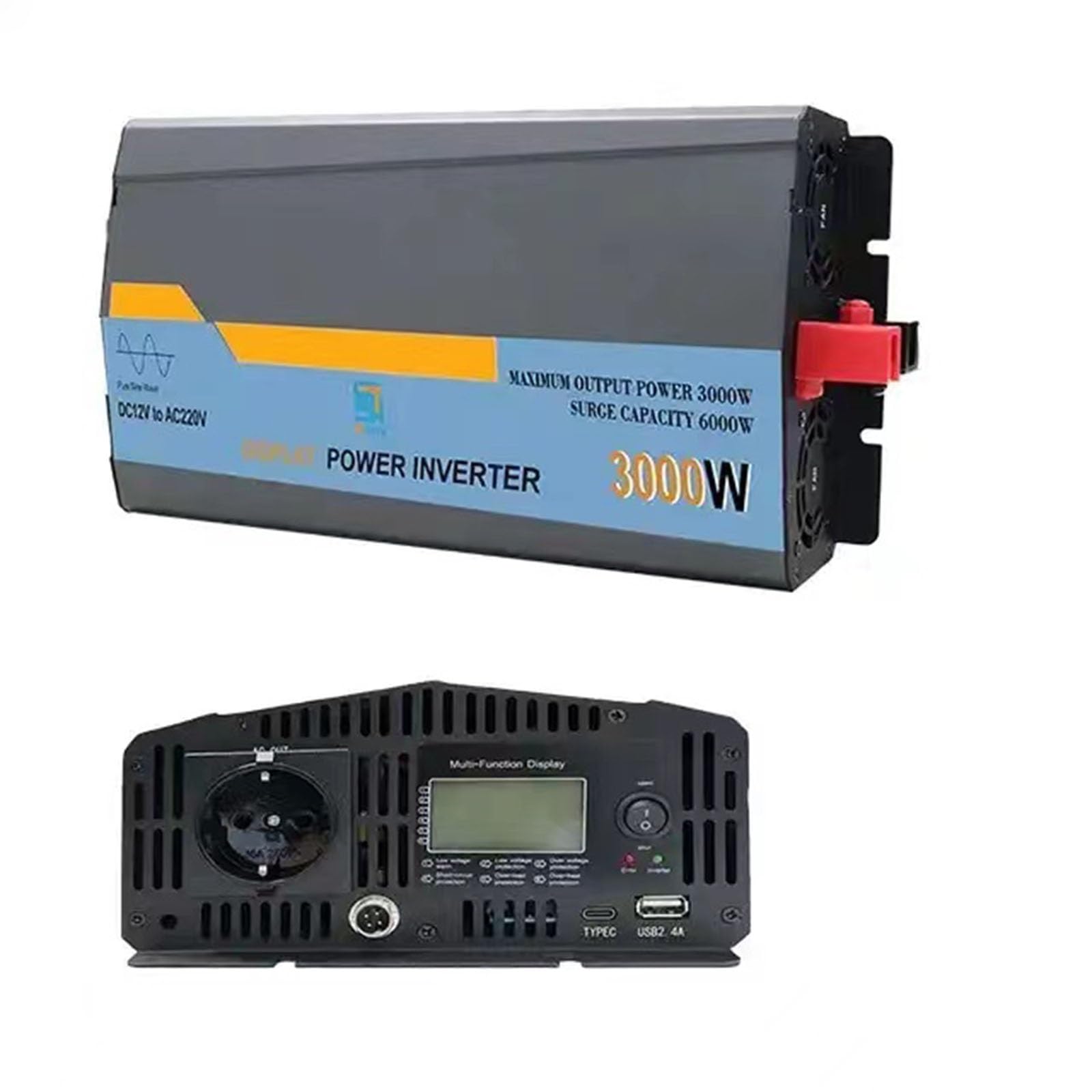 High Frequency Off-Grid Air Conditioner Inverter 12v 220v Solar Inverter 1000w Pure Sine Wave Inverter Power Inverter with Remote Control (Size : DC12V-AC220V-240V)