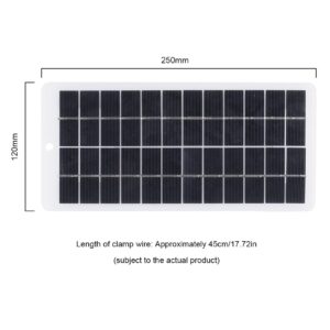 Irfora 5W 12V Polycrystalline Solar Panel Portable Solar Power Mini High Efficiency Solar Module with DC Port