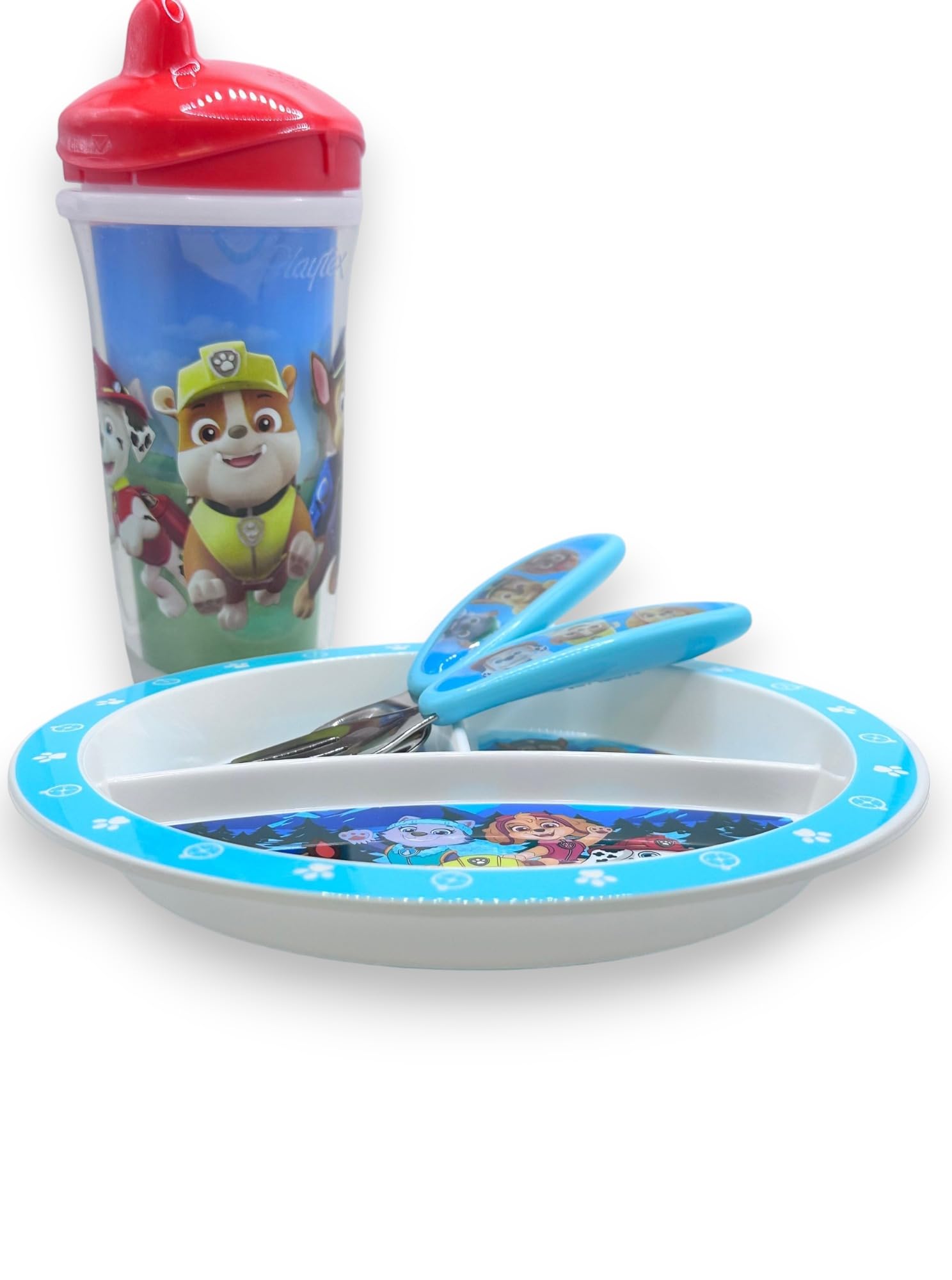 Playtex Baby PAW Patrol, Separated Toddler Feeding Plate - Teal, 3 Count