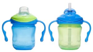 playtex baby sipsters stage 1, straw and soft spout, trainer starter kit - blue & green, 2 count