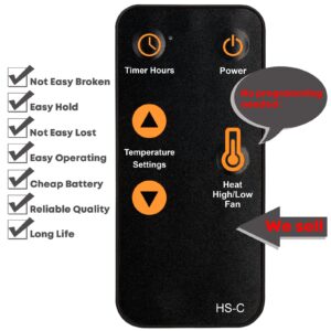 Replacement for Heat Surge Electric Fireplace Heater Remote Control ADL-2000M-X S8 W17L S8 W17L