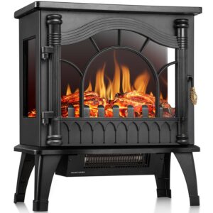 havato electric fireplace stove overheating-protection, realistic flame, 5100 btu output,freestanding electric fireplace heater for indoor use (20.08" w x 22.83" h)