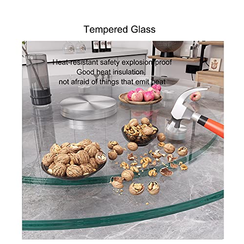 Lazy Susan Turntable For Dining Table,Countertop,Tempered Glass Rotating Tray, 360° Swivel Dining Table Serving Tray,Transparent Rotating Tray With Silent Bearing Centerpieces,Easy To Share All Food (