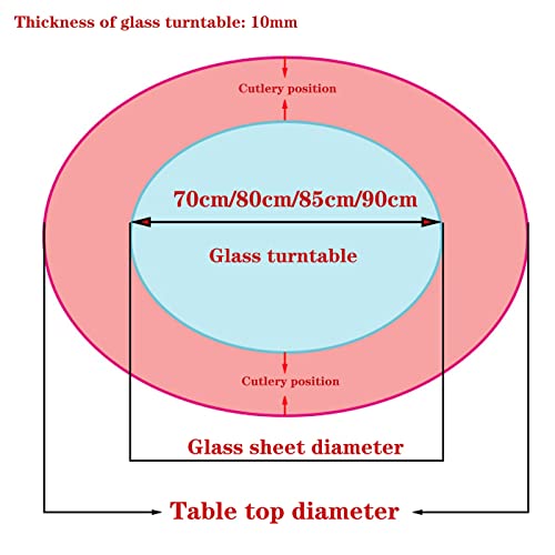 Turntable Large Tempered Glass Turntable Dining Table Turntable Tempered Glass Lazy Susan Turntable With Aluminum Alloy Bearing, Transparent,Smooth Rotation, Turntable Bearings Aluminium Alloy Swivel