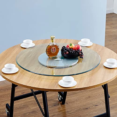 Turntable Large Tempered Glass Turntable Dining Table Turntable Tempered Glass Lazy Susan Turntable With Aluminum Alloy Bearing, Transparent,Smooth Rotation, Turntable Bearings Aluminium Alloy Swivel