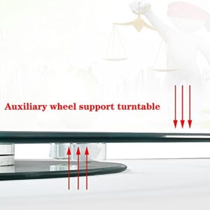 Tempered Glass Lazy Susan Turntable For Dining Table, Round Table Top Rotating Tray, Transparent Rotating Round Turntable 80 CM, Aluminum Alloy Bearing, Silent/Smooth/Not Easy To Dump Aluminium Alloy