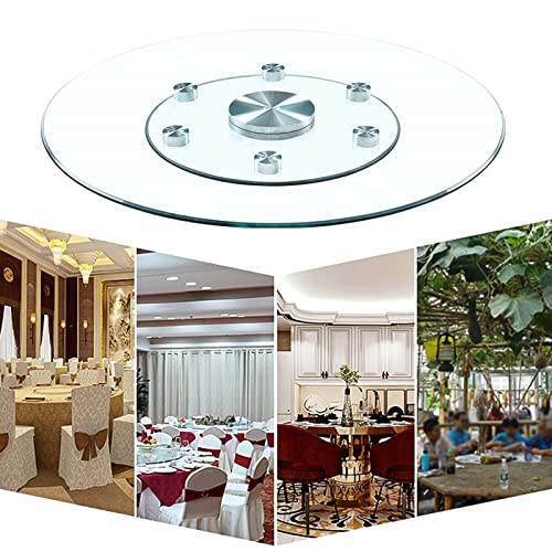 Tempered Glass Lazy Susan Turntable For Dining Table, Round Table Top Rotating Tray, Transparent Rotating Round Turntable 80 CM, Aluminum Alloy Bearing, Silent/Smooth/Not Easy To Dump Aluminium Alloy